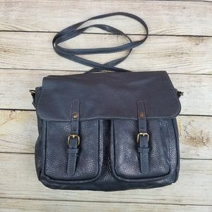Grey Reversible Mini Messenger Crossbody Purse